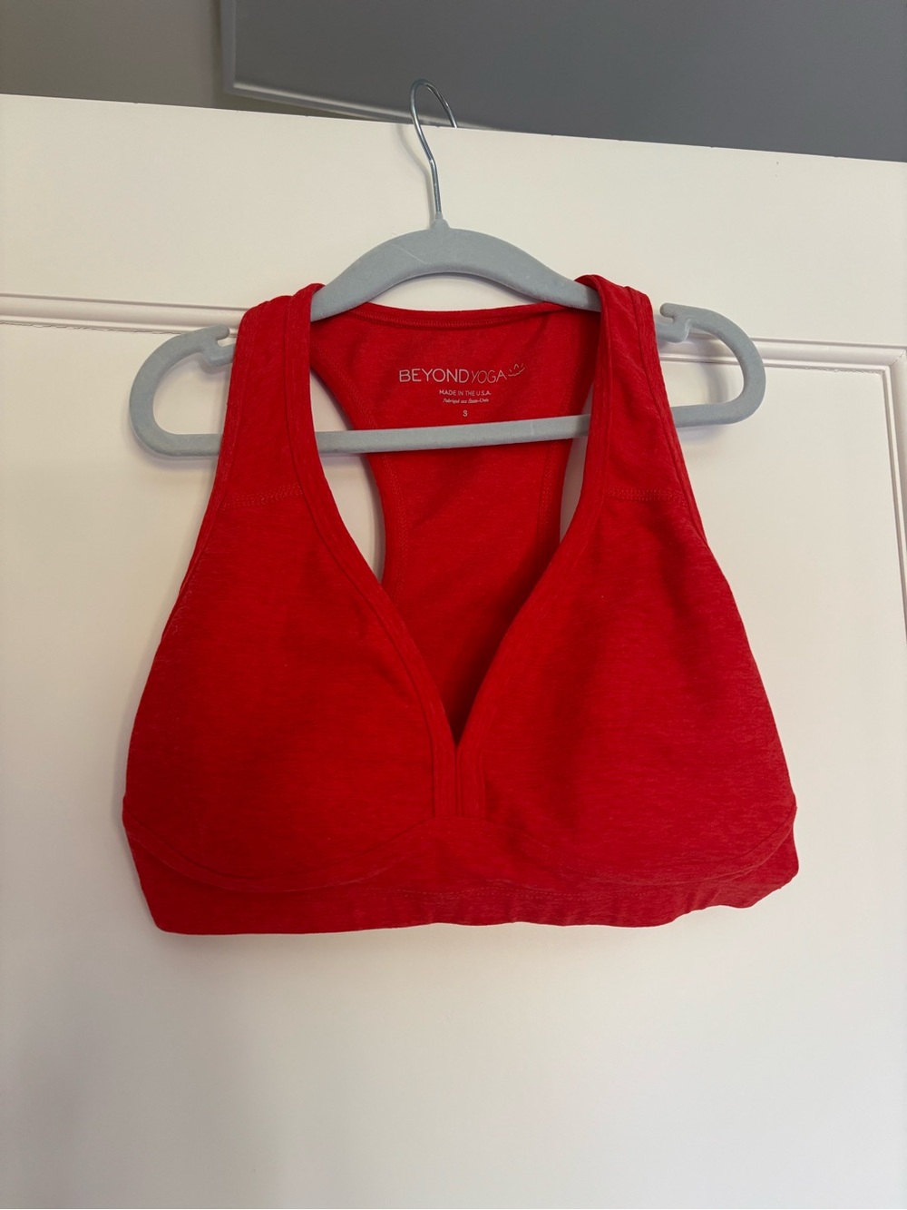 Beyond Yoga Vibrant Red Plunge Sports Bra